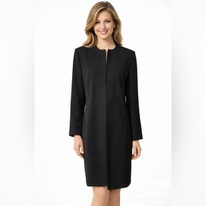 Talbots Long Suit Jacket Blazer 16P Crepe Wool Black Classic